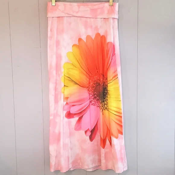 🌴 Justice Gerbera Daisy Flower 🌼 Maxi Skirt - Picture 1 of 6